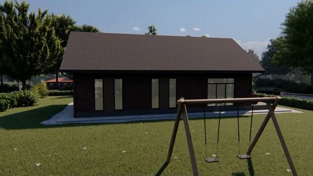 Презентация проекта одноэтажного дома со вторым светом площадью 109кв.м. смотреть онлайн