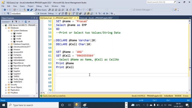 SQL Server Telugu Variables Local&Global EP-33 смотреть онлайн