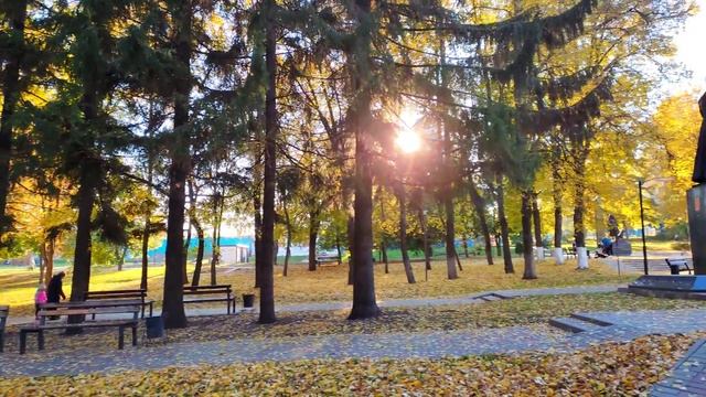 Красивый осенний парк Дзержинского. Курск. смотреть онлайн