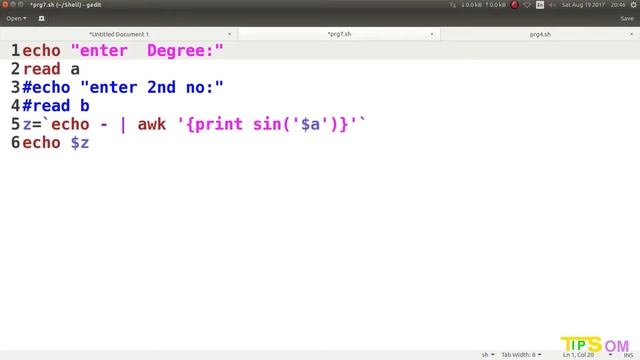 Shell Scripting Tutorial -16: sin, cos, log, power, Degree to Rad, sqrt | Som Tips смотреть онлайн