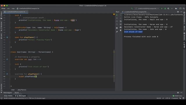 Kotlin OOPs Concepts , Classes, Constructors, Inheritance, Visibility Modifiers and Data Classes смотреть онлайн