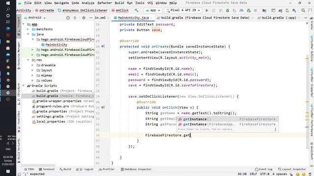How to Save User Data into Firebase Firestore in Android Studio. смотреть онлайн