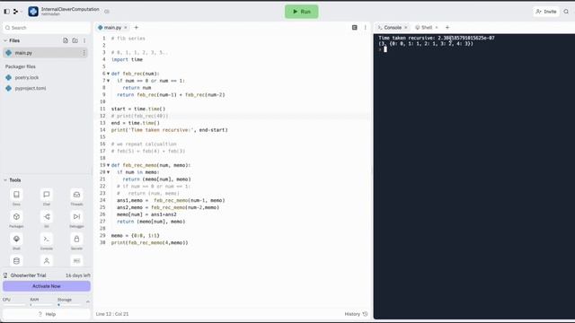 Fibonacci :: Python :: performace War :: Recursive vs Memoization vs Dynamic Programming смотреть онлайн
