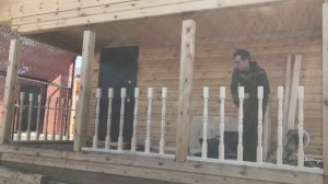 Терраса.Ограждение террасы своими руками из балясин.