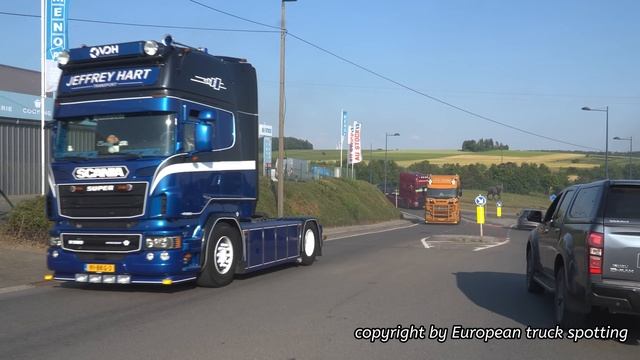 Truckshow Ciney 2023 with Scania V8 open pipes sound and other beautiful sounding trucks смотреть онлайн