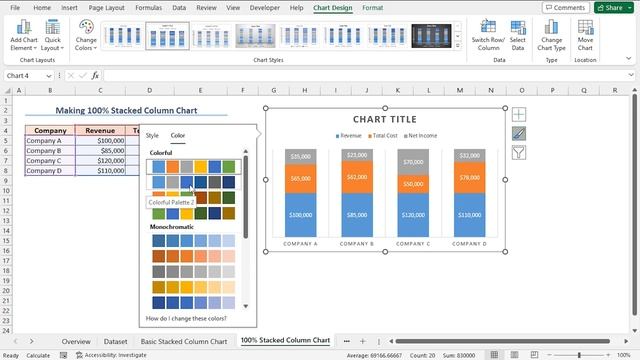How to Create a Stacked Column Chart in Excel смотреть онлайн