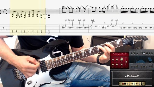 Metallica's 'Enter Sandman' - Ibanez RG350DXZ & Tab - tutorial - Marshall JMP 2203 смотреть онлайн
