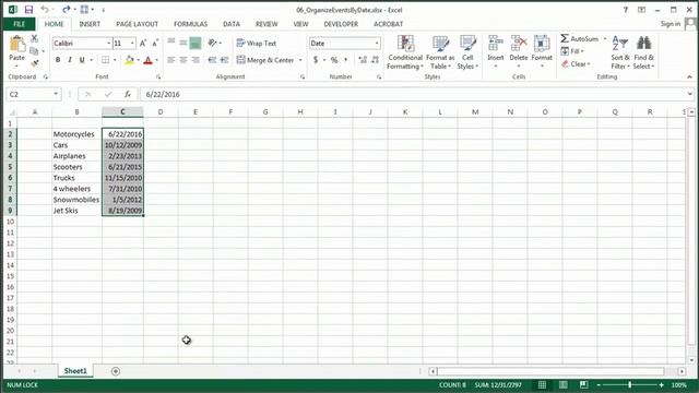 How to Organize Events by Date in Excel : Microsoft Excel Help смотреть онлайн