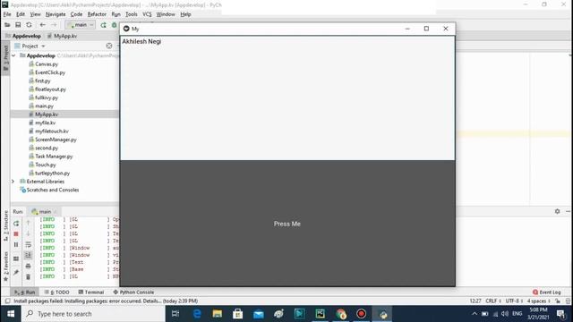 KV File in Kivy - KV File in Python - Andriod Mobile App development in kivy - Kivy Tutorial #8 смотреть онлайн