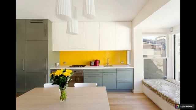 Дизайн кухни желтого цвета смотреть онлайн