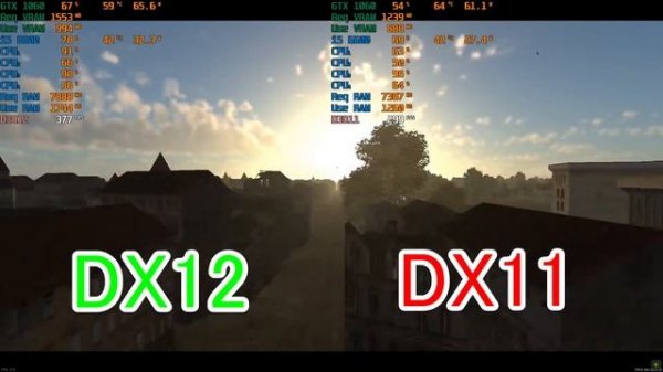 warthunder DX11 vs DX12 benchmark comparison
