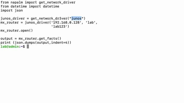 HOW TO COLLECT QUICK ROUTER FACTS USING NAPALM (PYTHON) | ON JUNIPER смотреть онлайн