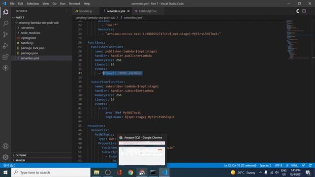 AWS Lambda SNS-SQS Pub/Sub Part-3 using Serverless framework and Cloudformation. смотреть онлайн