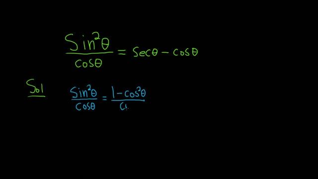 Verify the Trigonometric Identity sin^2(theta)/cos(theta) = sec(theta) - cos(theta) смотреть онлайн