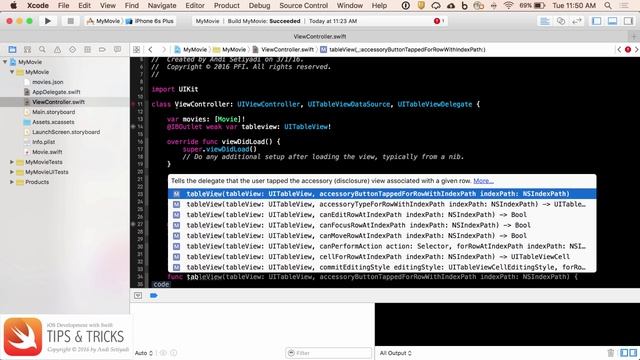 Swift iOS Development: Tableview Inside UIViewController смотреть онлайн