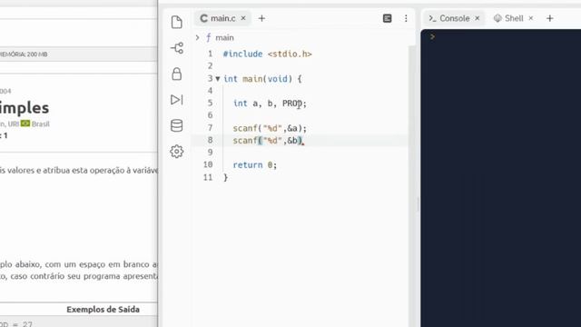 Beecrowd - URI - 1004 - Produto Simples - Linguagem C смотреть онлайн