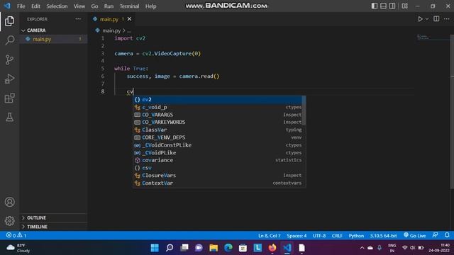 Create a camera using python and opencv смотреть онлайн