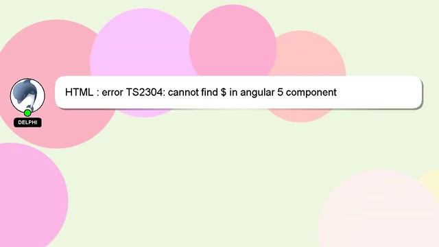 HTML : error TS2304: cannot find $ in angular 5 component смотреть онлайн