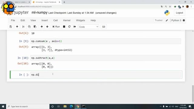 یادگیری ماشین یا machine learning_آموزش numpy_ تفریق , تقسیم , جذر در numpy _ nan چیست _متدهای nump смотреть онлайн