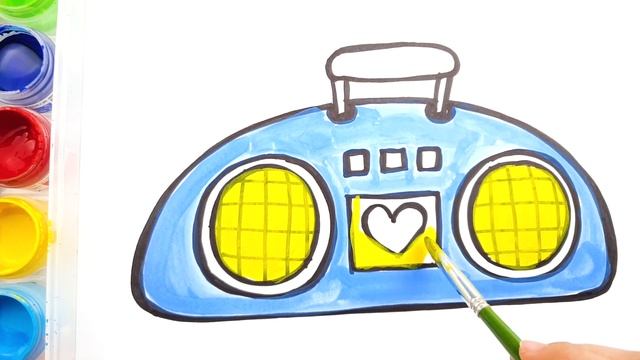 #LearnColors Glitter Coloring And Drawing For Kids Toddlers Cassette Rainbow Learn Colors