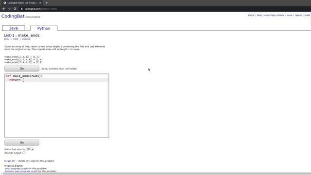 List-1 (make_ends) Python Tutorial || Codingbat.com смотреть онлайн