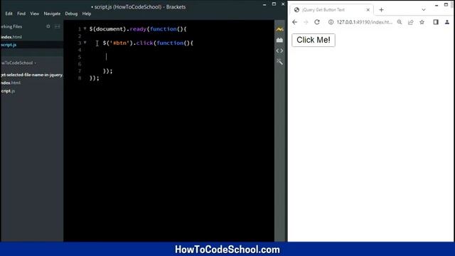 Get Button Text on click with jQuery [HowToCodeSchool.com] смотреть онлайн