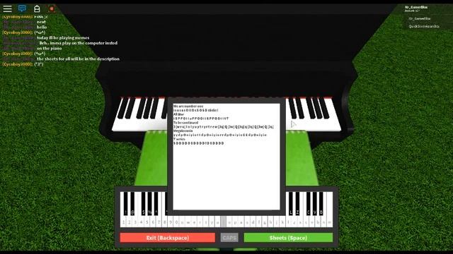 Playing memes on the roblox piano! смотреть онлайн