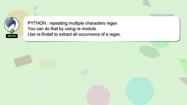 PYTHON : repeating multiple characters regex смотреть онлайн