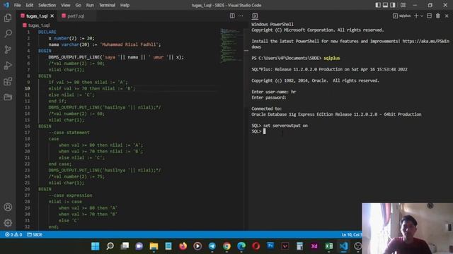Penjelasan Tipe data, Penerapan SQL pada PL SQL, Conditional Control(IF dan CASE) , Serta Basic LOO смотреть онлайн
