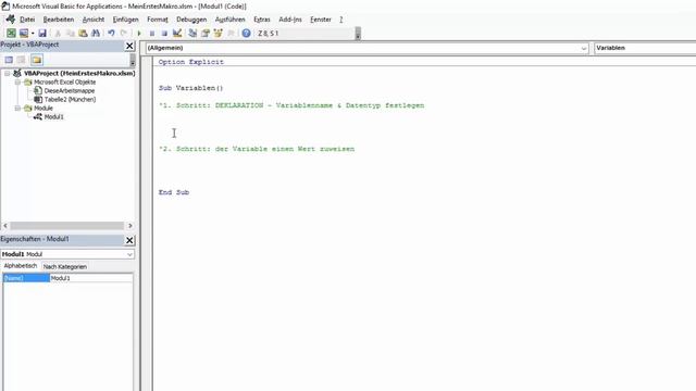 EXCEL VBA Die wichtigsten Befehle #5 - Variablen & Datentypen / Einführung Excel VBA смотреть онлайн