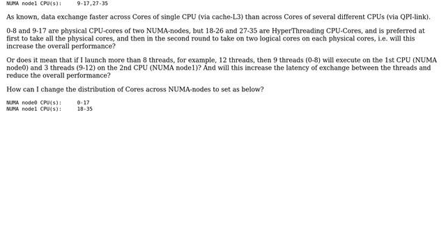 How can I change the distribution of Cores across NUMA-nodes? смотреть онлайн