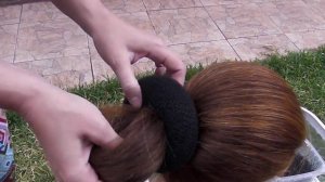 Peinado facil - Пучок с валиком