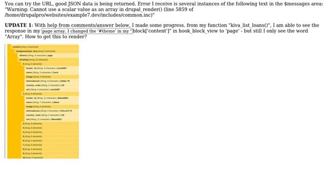 Drupal: How to display JSON returned (from external REST API) in a Block? [my code attempt inside]? смотреть онлайн