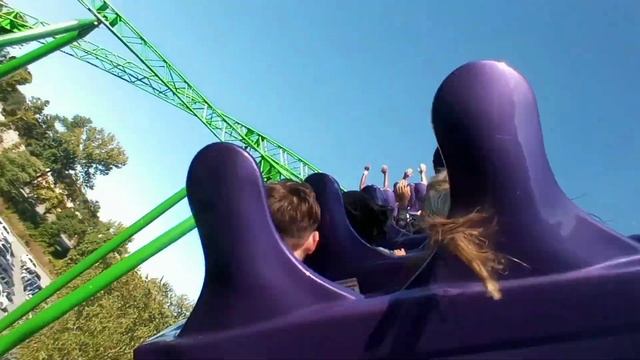 The Riddler Mindbender POV [back row] - Six Flags Over Georgia, 2021 Summer | New B&M Trains! смотреть онлайн