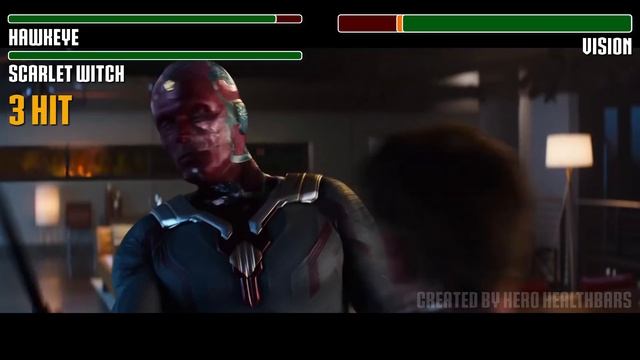 Hawkeye and Scarlet Witch vs. Vision fight WITH HEALTHBARS | HD | Captain America: Civil War смотреть онлайн
