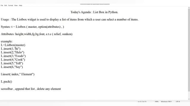 List Box in Python Tkinter||| Python for beginners ||| Learn List box in Hindi. смотреть онлайн