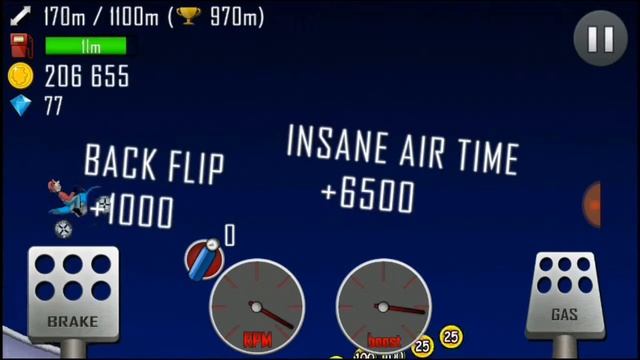 ОБНОВЛЕНИЕ В HILL CLIMB RACING. ТАКТИКА МОТОЦИКЛ+ЛУНА смотреть онлайн