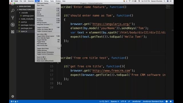 Protractor for AngularJS Tutorial - Part 2 || VS Code Snippets || Run Multiple Test Cases смотреть онлайн