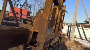 установка опоры св-110 с приставными пасынками пт-45 в сборе . 700- тым шнеком)))