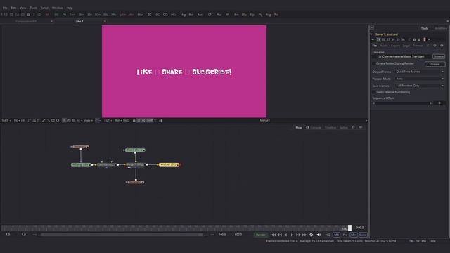Blackmagic Fusion 8 Tutorial - Basics part 5 - How to render in fusion смотреть онлайн
