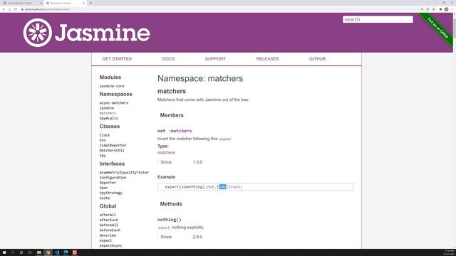 18. Negating Matcher. Invert the matchers using Not in Jasmine Testing смотреть онлайн