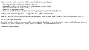 «Could not find a version that satisfies the requirement ＜package＞»