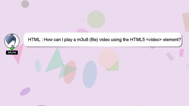 HTML : How can I play a m3u8 (file) video using the HTML5 video element? смотреть онлайн