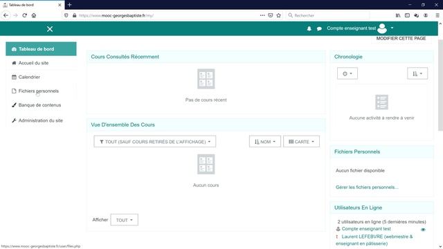 Première navigation sur le moodle établissement Georges baptiste pour les enseignants. смотреть онлайн