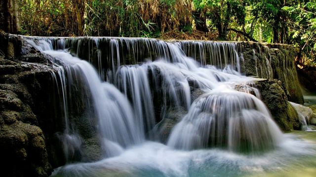 Deep meditation music with waterfall song, for relaxation and stressrelief смотреть онлайн