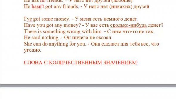 Indefinite and Negative Pronouns. Неопределенные и отрицательные местоимения в английском языке