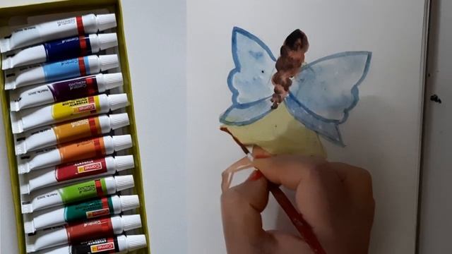 Christmas angel drawing watercolor | Christmas watercolor painting Beautiful Fairy painting смотреть онлайн