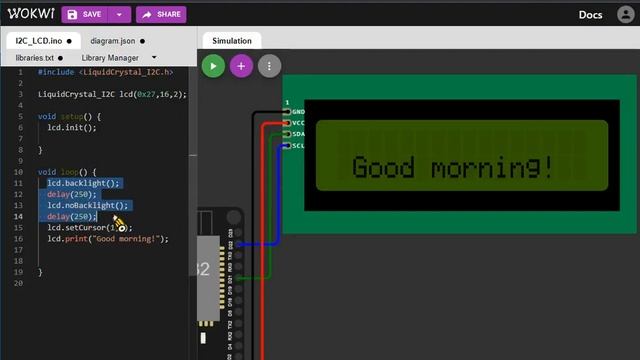 Wokwi ESP32 I2C LCD顯示器5 смотреть онлайн