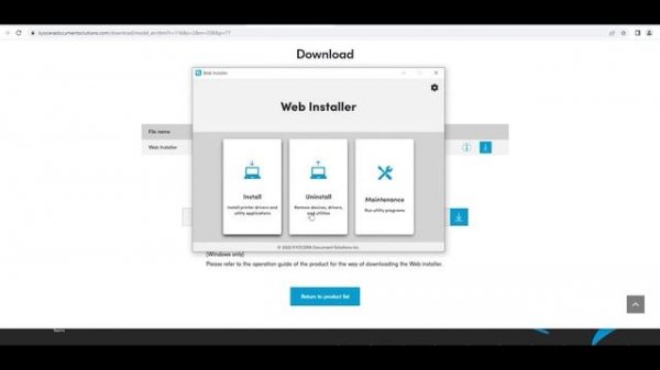 ECOSYS PA6000x/PA5500x/PA5000x/PA4500x Install Printer Driver for Windows
