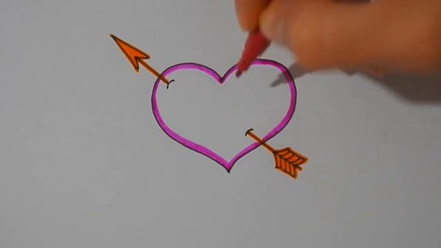 Как ПРОСТО нарисовать СЕРДЦЕ СО СТРЕЛОЙ, Рисуем Просто/680/DRAWING A HEART WITH AN ARROW смотреть онлайн